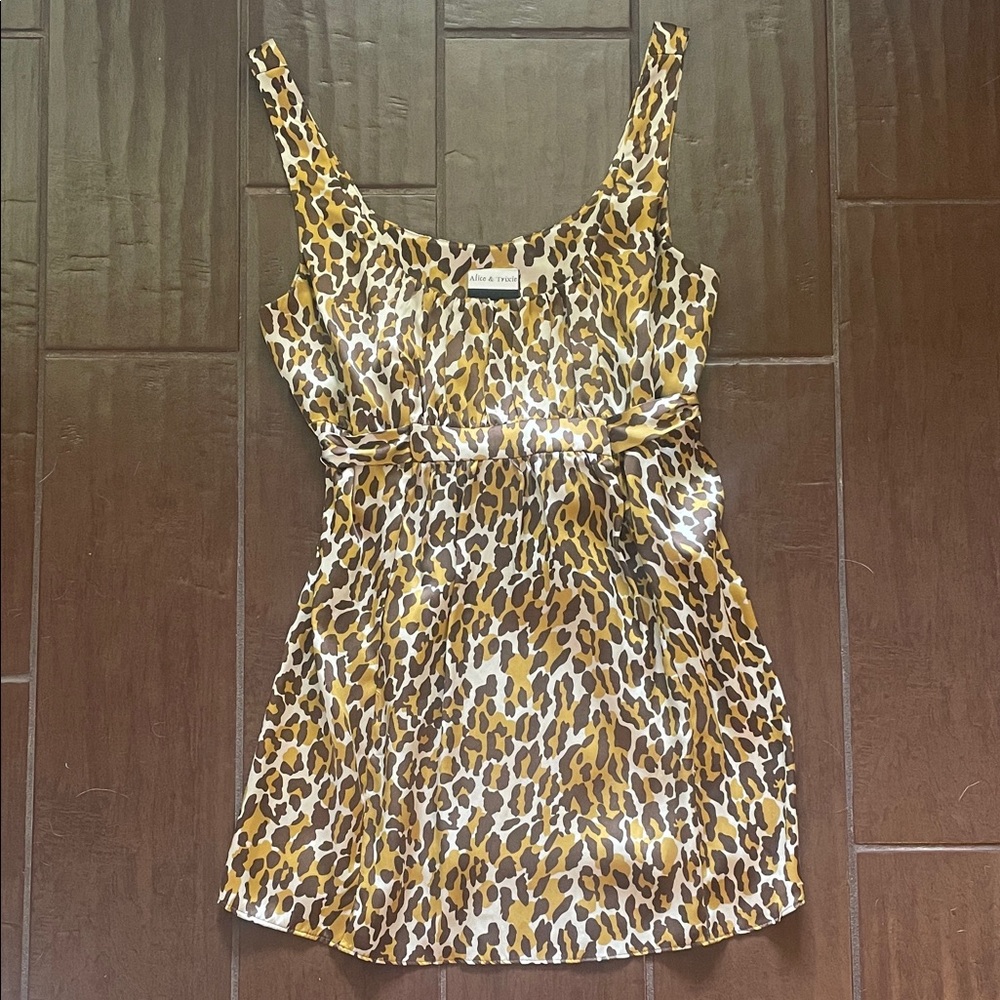 Alice & Trixie Leopard Print Top - Tan and Brown